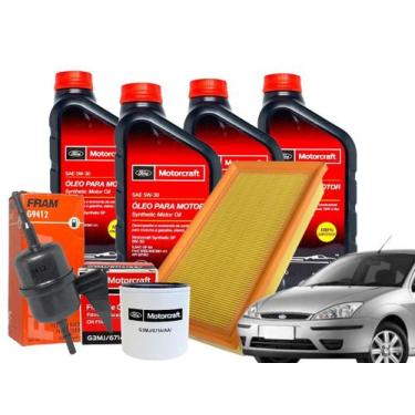 Imagem de Kit Óleo 5w30 Sintético MOTORCRAFT + Filtros Focus 1.8 2.0 2002 2003 2