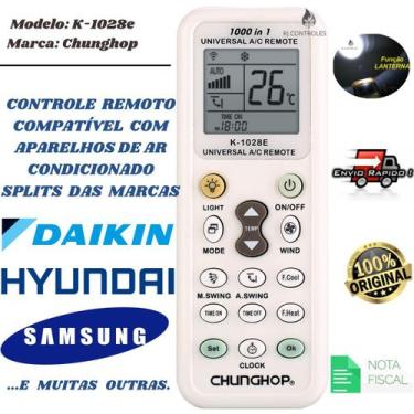 Imagem de Controle Remoto para Ar Condicionado Hyundai Daikin Samsung e outras m