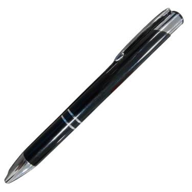 Imagem de Kit 3 Canetas esferográfica tinta azul black metal classic escritório 