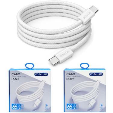 Imagem de Kit 2 Cabo para Carga Rápida USB C Para TIPO C IT BLUE - Lelong - It B