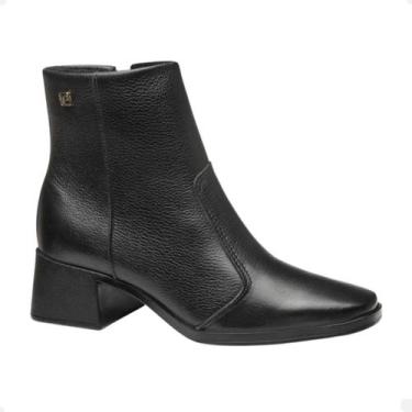 Imagem de Bota feminina cano médio pegada preto, 37, Preto