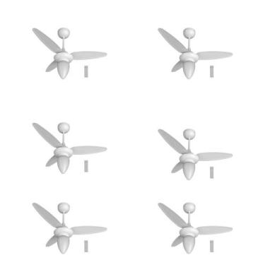 Imagem de Kit 6 Ventiladores de Teto Wind Inverter Branco Bivolt - Ventisol, VEN