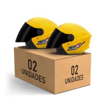 Imagem de Kit 2 Capacetes New Liberty 3 Aberto Viseira Fumê Pro Tork Masculino F