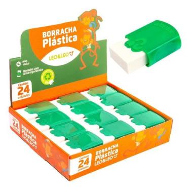 Imagem de Borracha Branca Escolar C/ Capa Caixa 24 Un - Volta As Aulas - Congrat