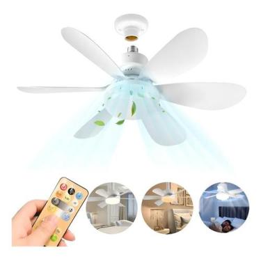 Imagem de Ventilador Lâmpada De Teto Controle Remoto Silenciosa E27 12 - Congrat