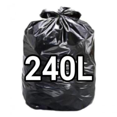 Imagem de Saco para Lixo Sacos de Lixo 240 Litros Super Reforçado Preto 240L 100 Unidades Higipack