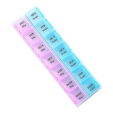 Imagem de Porta Comprimidos Semanal Plástico 14 Compartimentos Manhã e - Congrat