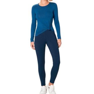 Imagem de Calça Legging Algodão Malwee 1000026301 Moletom - Azul, Azul, Marinho,