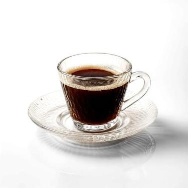 Imagem de Conjunto 6 Xícaras de Café com Pires Vidro Elegante 90ml - DOLCE HOME