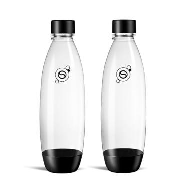 Imagem de SodaStream Garrafas de carbonatação finas pretas pacote duplo, 1 L pacote com 2