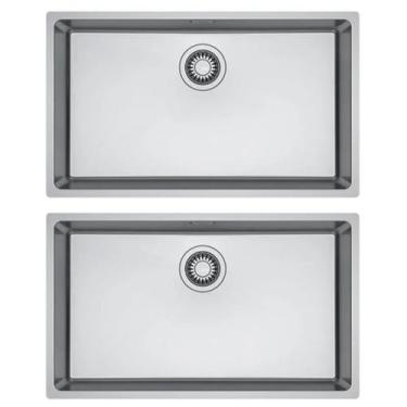 Imagem de Kit franke 2 cubas de embutir/sobrepor linea em inox 70x40cm 
