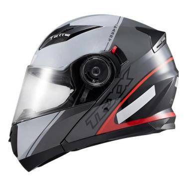 Imagem de Capacete Articulado Robocop Com Óculos Solar Texx Gladiator, CINZA E V