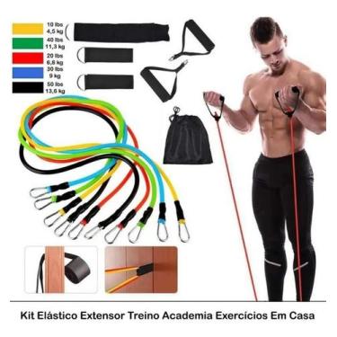 Imagem de Kit Elástico Extensor 11 Itens Musculação Funcional Em Casa - Wesrtern