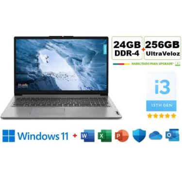 Imagem de Notebook Lenovo PRO 24GB DDR4 + 256GB UltraVeloz, 15.6Pol FullHD, Wind