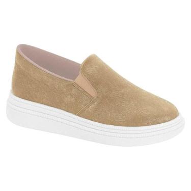 Imagem de Tenis Slip On Calce Facil Sola Alta Moleca 5816.103, Ouro, Velho, 38