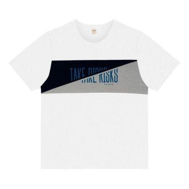Imagem de Camiseta Infantil Menino Manga Curta 100% algodão rovitex, Azul, 14