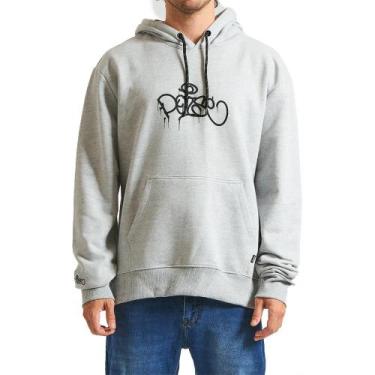 Imagem de Moletom Hurley Canguru Poise WT24 Masculino Mescla Cinza, P, Cinza cla