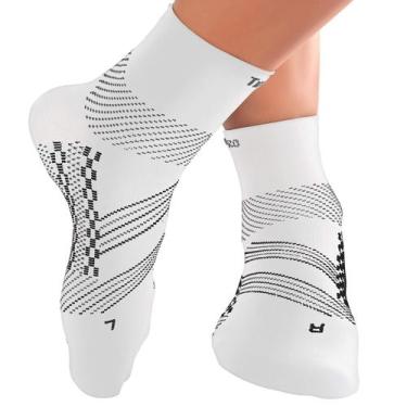 Imagem de Meias de compressão TechWare Pro Ankle Support brancas e grandes