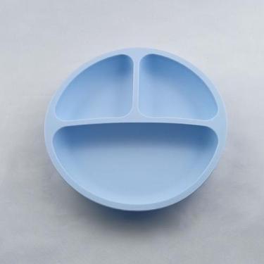 Imagem de Prato Infantil De SIlicone Com 3 Divisórias C/ Ventosa - GENERIC, AZUL