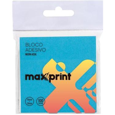 Imagem de Bloco de Recado Autoadesivo 76X76MM Azul Neon 100F - Maxprint