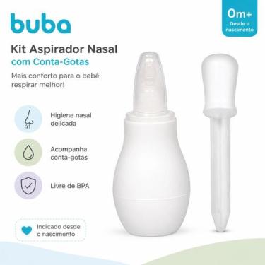 Imagem de Kit Aspirador Nasal com Conta-Gotas - Mundo dos Baixinhos, Branco
