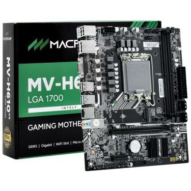 Imagem de Placa Mãe Macrovip MV-H610V2 Socket LGA 1700 com DDR5 e Gráficos Integrados VGA para Gaming ATX 2x M.2 Pcie 4.0 4x SATA