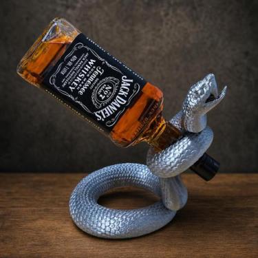Imagem de Suporte para Garrafa de Vinho/Whisky Víbora  Decoração para Bar, Adega