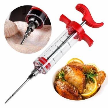 Imagem de Seringa Injetora de Temperos 30ML em Aço Inox para Carnes Churrasco In
