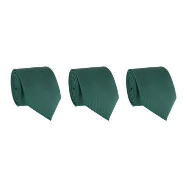 Imagem de Kit 3 Gravatas Social Masculina Slim Lisa Padrinho Casamento Noivo Trabalho Congresso Tons de Verde