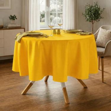 Imagem de Toalha de Mesa Redonda para Buffet em Oxford Amarelo Ouro, 3,10