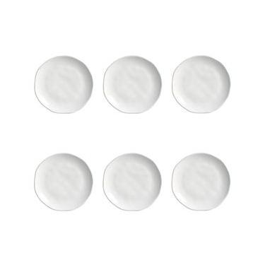 Imagem de Conjunto de Pratos de Sobremesa Orgânico New White 6 Peças Stoneware Branco Porto Brasil