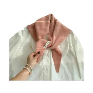 Imagem de Cachecol Triangular Tricotado Quente Para Mulheres, Estilo Coreano, Le