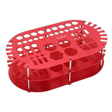 Imagem de Porta-chaves de fenda, 42 slots antideslizantes porta organizador de mesa flexível estável 2 camadas para carro modelo(R783R vermelho)