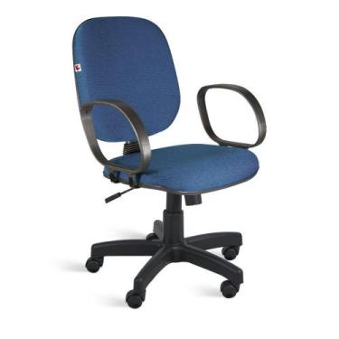 Imagem de Cadeira Diretor Relax Braços Tecido Azul Com Preto - Ideaflex