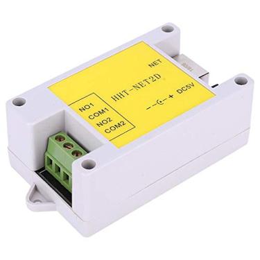 Imagem de 2 canais de suporte Modbus TCP Protocolo DC 5V Módulo de relé, 3,2 x 2 x 1,2 polegadas Relé de rede, cliente TCP e modo Udp para uso em casa inteligente multicliente