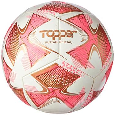 Imagem de Bola Topper 22 Futsal oficial Branco/ Rosa/ Ouro
