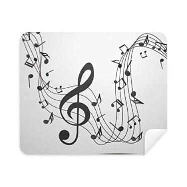 Imagem de Flappg Pano de limpeza de notas musicais preto, 2 peças, tecido de camurça