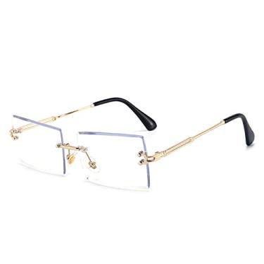 Imagem de Óculos de sol retangulares pequenos da moda verão uv400 óculos de sol mais novos da moda mulheres e homens sem aro para ciclismo óculos de sol, 5, china