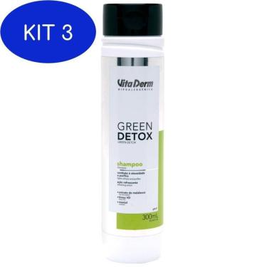 Imagem de Kit 3 Shampoo Green Detox 300Ml Vita Derm