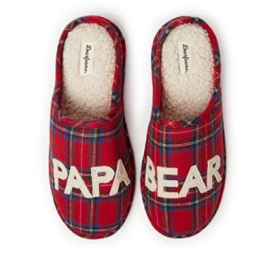 Imagem de Dearfoams Chinelo masculino Papa Bear Buffalo xadrez tamanco, Xadrez tartã, Small