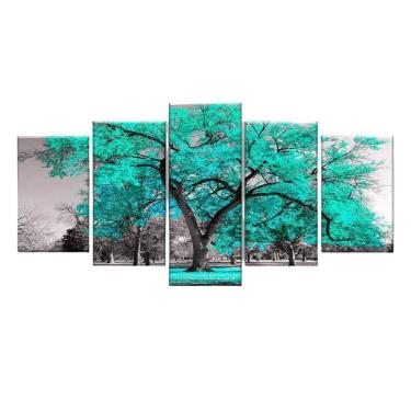 Imagem de Quadro Decorativo Árvore Grande Tiffany 129X61 5Pc Sala