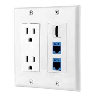 Imagem de Placa de tomada IBL-15A em branco, PO+2Cat6+HDMI