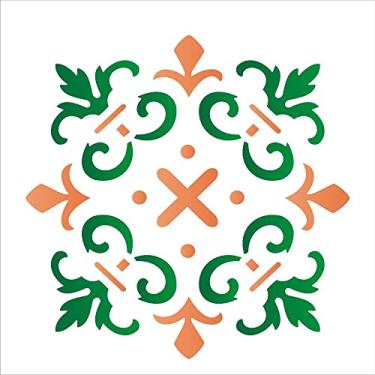 Imagem de Stencil de Plástico para Pintura OPA 14 x 14 cm - 1363 Ladrilho Cruzeta