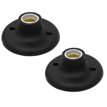 Imagem de Plafon Soquete Porcelana Preto 2u E27 100w Anti-UV