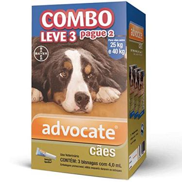 Imagem de ANTIPULGAS BAYER ADVOCATE CÃO 25 A 40KG COMBO LEVE 3 PAGUE 2