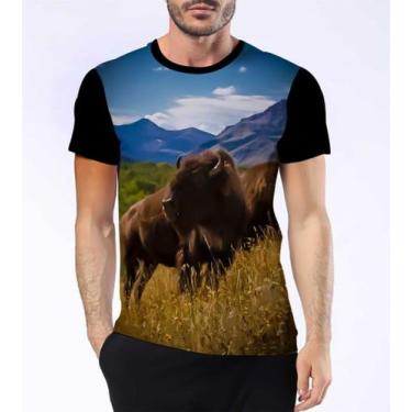 Imagem de Camisa Camiseta Bisão-Americano Animal Búfalo Manadas Hd 1 - Dias No E