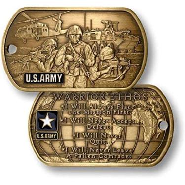 Imagem de Etiqueta de cachorro com corrente da U.S. Army Warrior Ethos