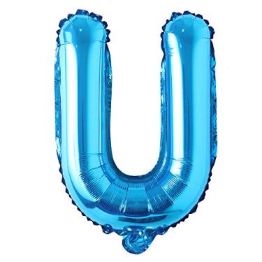 Imagem de Balões de festa de aniversário azul de 101,6 cm, decorações de casamento, alfabeto, letras de hélio, balões de hélio, suprimentos para chá de bebê (101,6 cm, azul puro)