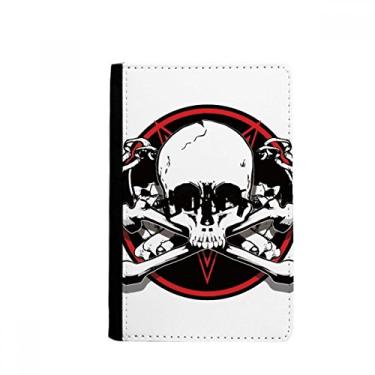 Imagem de Esqueleto pirata decoração padrão porta-passaporte notecase burse carteira capa porta-cartão, Multicolor