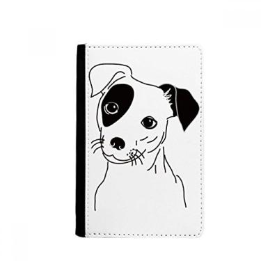 Imagem de Porta-passaporte com estampa de cachorro de desenho animado preto capa carteira bolsa para cartão, Multicolorido.